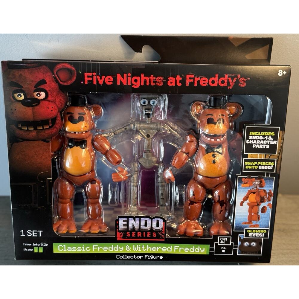 FNAF Five Nights At Freddys Jazwares CLASSIC & WITHERED FREDDY ENDO SERIES SET - Picture 3 of 3